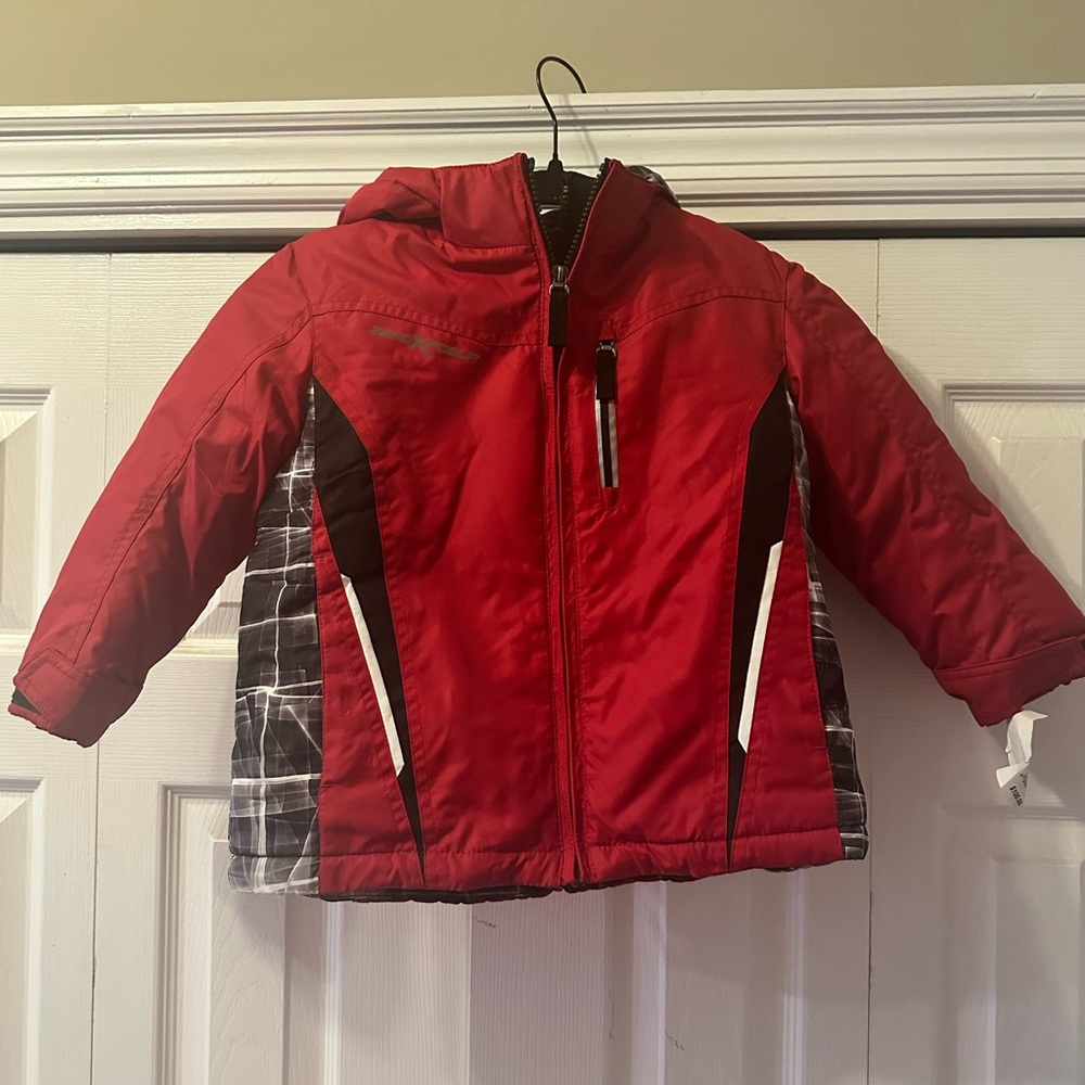 Red Kids Jacket with Black and White Accents